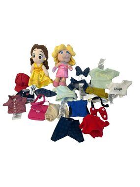 Disney NuiMos Plush Lot Miss Belle Beauty and the Beast and Clothing Lot Large
